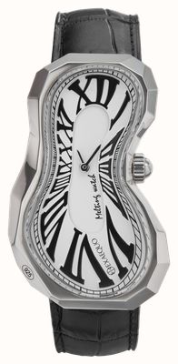 Exaequo Melting Watch Polyhedron 925 "One of 101" (35.4mm) White Dial / Black Leather Strap EX 0101.0002