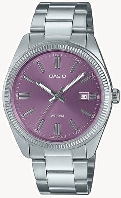 Casio MTP Series Analogue Quartz (38.5mm) Lavender Purple Sunray Dial / Stainless Steel Bracelet MTP-1302PD-6AVEF