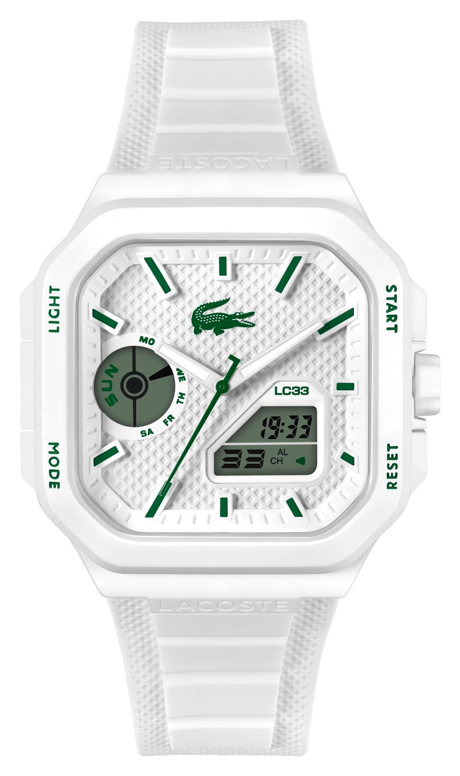 Lacoste 2011506 LC33 Square Multi-function (35mm) White Dial Watch