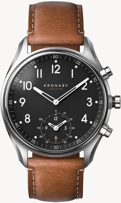 Kronaby APEX Hybrid Smartwatch (43mm) Black Dial / Brown Italian Leather Strap S0729/1