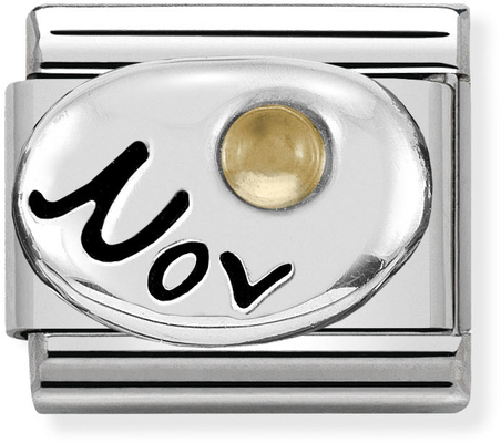 Nomination Classic November Birthstone Citrine Sterling Silver & Steel Charm 330505/11