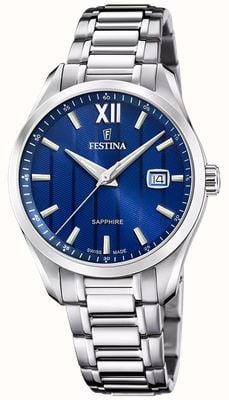 Festina Swiss Made Classic Quartz (37.5mm) Blue Dial / Stainless Steel Bracelet F20026/2