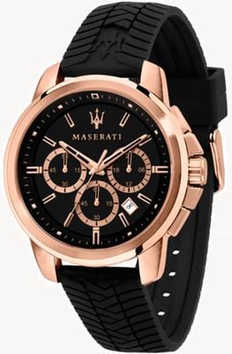 Maserati Successo | Black Silicone Strap | Black Dial R8871621012
