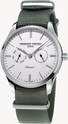 Frederique Constant Men's Classics Black Leather Strap/Green Nato STRAP ONLY 20mm FC-259ST5B6 STRAP ONLY