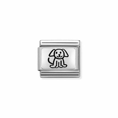 Nomination Composable Classic OXYDISED PLATES 2 In Steel And 925 Silver Family Dog 330109/52
