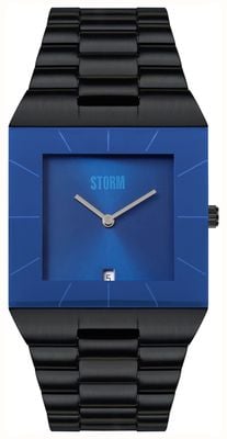 STORM OMARI GRAND SLATE BLUE (35mm) Blue Dial / Black-Tone Stainless Steel Bracelet 47544/SL/B