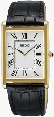 Seiko Classic Dress (27.2mm) White Dial / Black Leather Strap SWR104P1