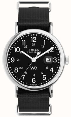 Timex Weekender INDIGLO (40mm) Black Dial / Recycled Black Fabric Strap TW2W86100