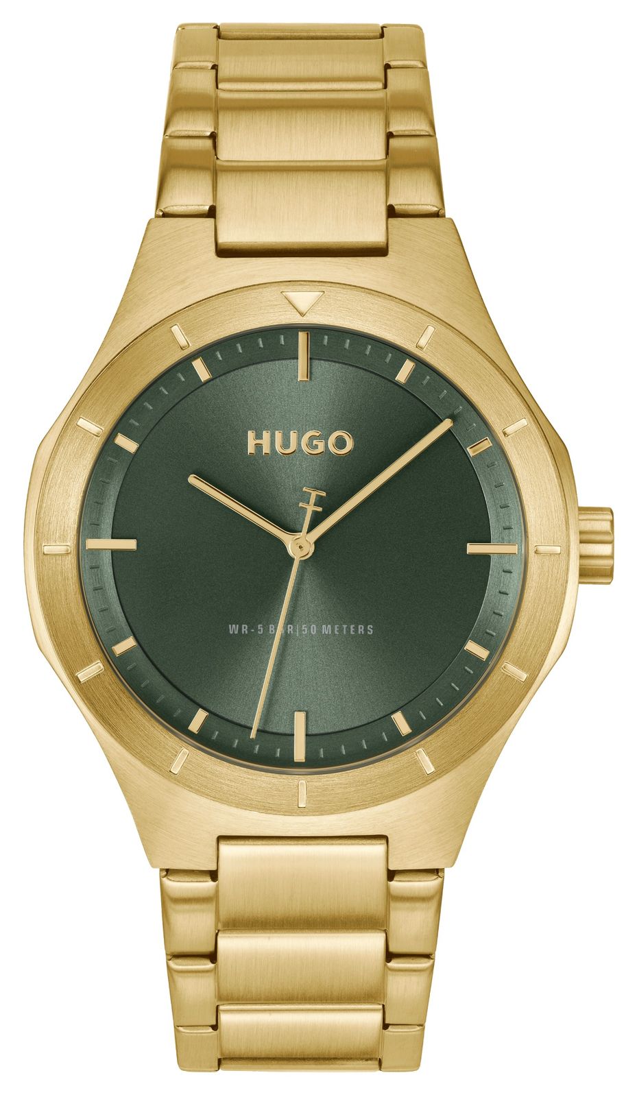 HUGO 1530449 #LIT Three-Hand Quartz (42mm) Green Dial / Gold Watch
