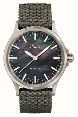 Sinn 556 I Mother-of-Pearl S (38.5mm) Black Mother-of-Pearl Dial / Olive Green Textile Strap 556.0105 - BK5020-0101-403A