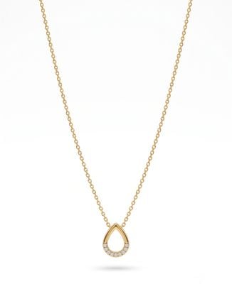 Bass International Diamond Jewel 18ct Yellow Gold Diamond Set Teardrop Necklace J63414