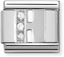 Nomination Classic Letter H Sterling Silver & Steel Cubic Zirconia Charm 330301/08