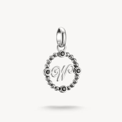 Thomas Sabo Silver Charm Pendant 'W' Wednesday Zirconia Connect CC1317-643-11