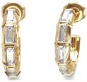 Guess Womens Gold Plated Stainless Steel LES BAGUETTES Earrings UBE06332YG