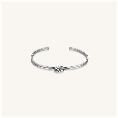 Rosefield Jewellery Statement Silver Stainless Steel Knot Bangle JBSKS-J1062