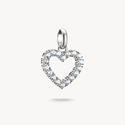 Thomas Sabo Silver Heart Charm Pendant with White Stones Connect CC1237-051-14