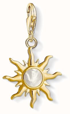 Thomas Sabo Gold Plated Sun With Mother-of-pearl Stone Charm 1534-429-14