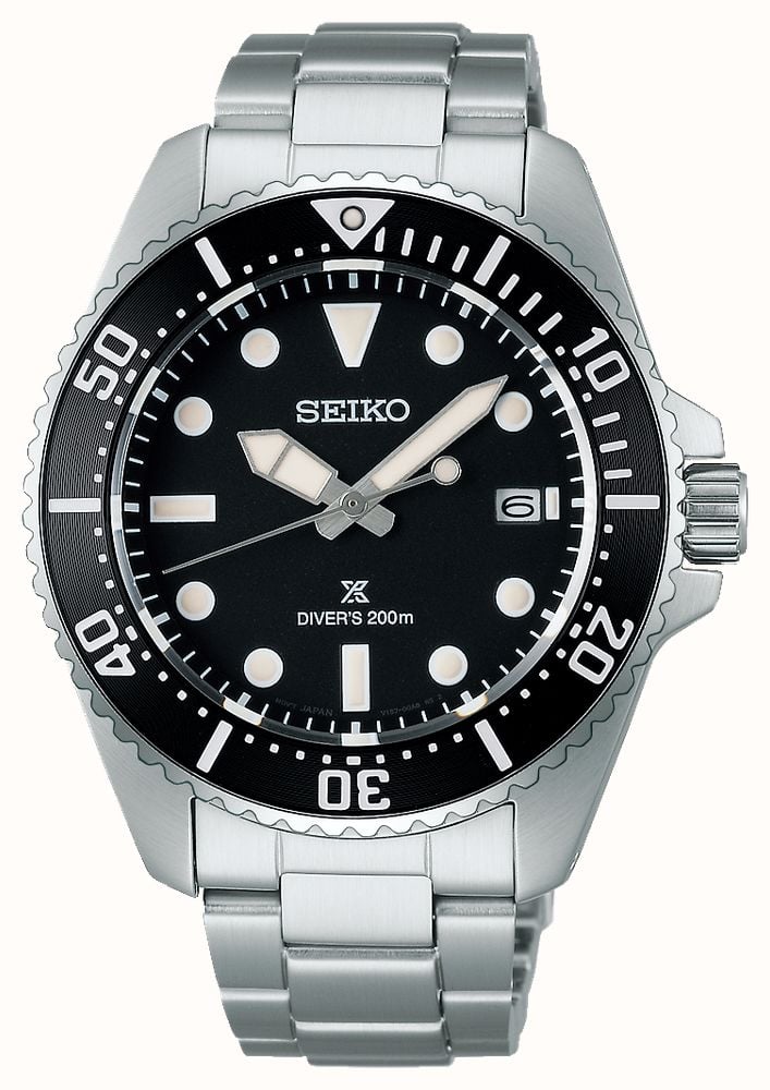 Seiko Prospex Solar Diver s In Pure Black 41mm Black Dial Stainless Steel SNE597P1 First Class Watches