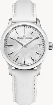 Maurice Lacroix 1975 Quartz (33mm) Mother-of-Pearl Dial / White Leather Strap 751006-SS001-160-7