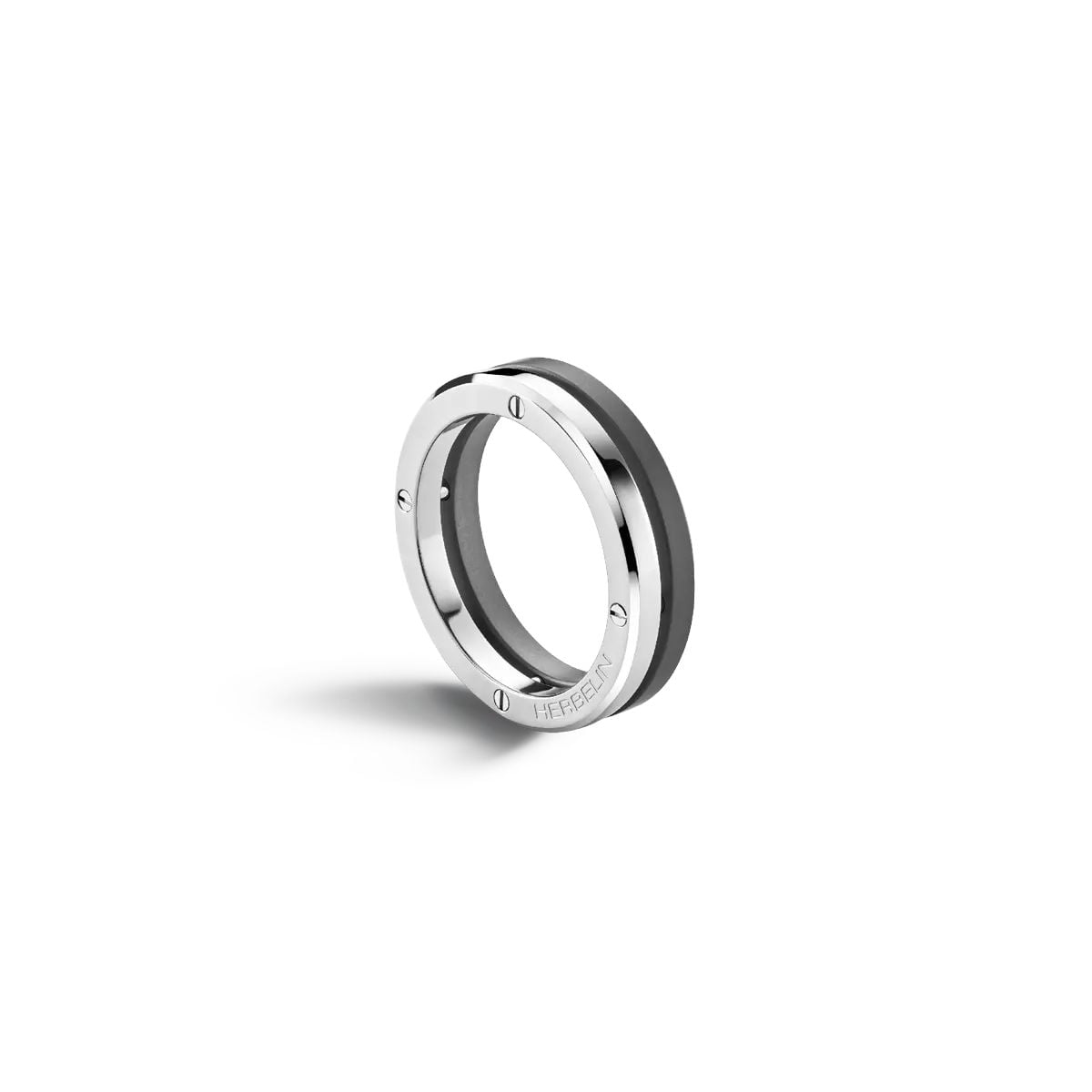 Herbelin RND7ABTD 58 Newport Duo Ring - Sandblasted Titanium Jewellery
