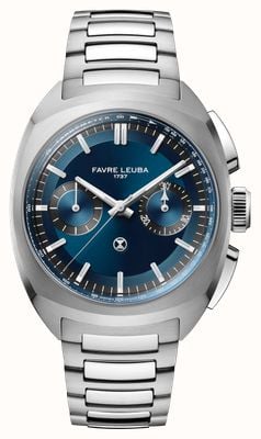 Favre Leuba Chief Chronograph Automatic (41mm) Blue Sunray Dial / Stainless Steel Bracelet 00.20101.113.02.200