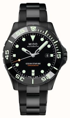 Mido Ocean Star 600 Chronometer Special Edition (43.5mm) Black Dial / Black PVD Stainless Steel Bracelet Watch M0266083305100