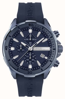 Plein Sport IMPACT Chronograph (46mm) Blue Dial / Blue Silicone Strap PSBEA0424