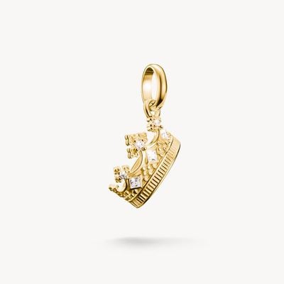 Thomas Sabo Charm pendant crown with stones Connect gold-plated CC1247-414-14