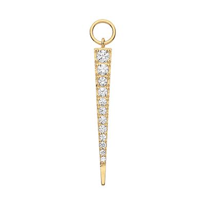 James Moore TH EPN0010 9ct Y/g Tapered Cz Bar Earring Charm Jewellery