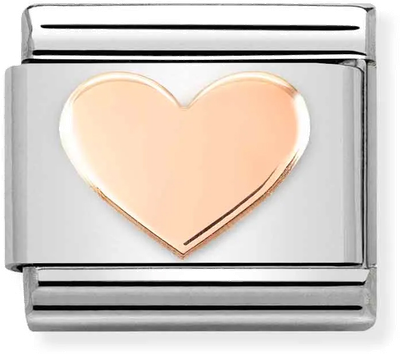 Nomination Classic Heart Rose Gold & Steel Charm 430104/37
