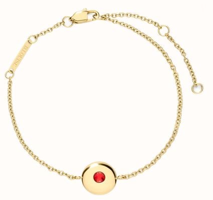 D.LOUISE 14ct Yellow Gold PVD Cubic Zirconia July Birthstone Bracelet YBB-023-07