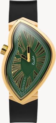 Exaequo Melting Watch Revolve IP Yellow Gold "One of 301" (33mm) Green Dial / Black Silicone Strap EX 0032.0005