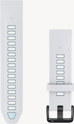 Garmin QuickFit Bands (20mm) Whitestone/Ice Blue Silicone with Black Hardware - Strap Only 010-14506-00