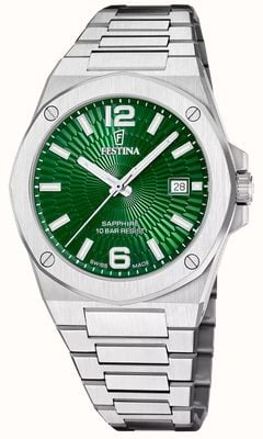 Festina Swiss Made Vallée Quartz (42mm) Green Dial / Stainless Steel Bracelet F22000/3