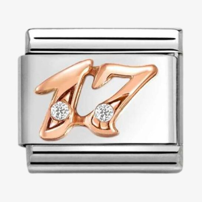 Nomination Classic Number 17 Rose Gold Charm 430315/17