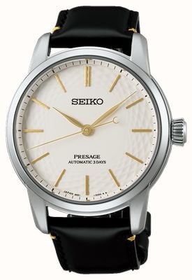 Seiko Presage Classic Series Unglazed Arita Porcelain Limited Edition (40.6mm) Cream Dial / Black Leather SPB497J1