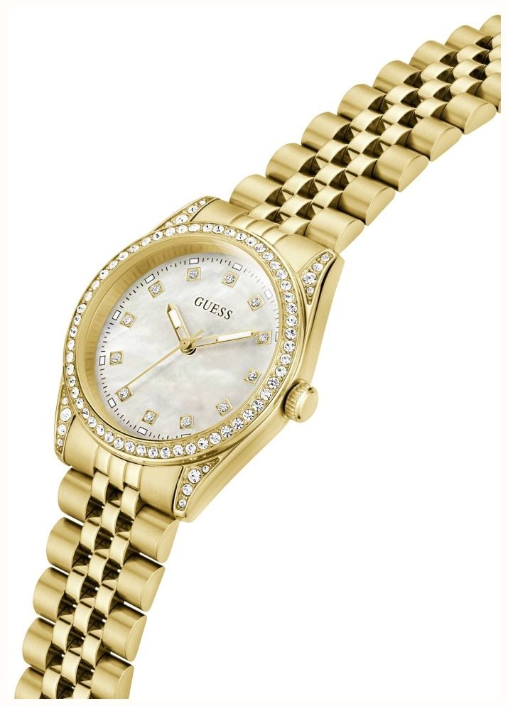 Guess Ladies Jada White Mother of Pearl Dial Gold-Tone Stainless Steel Bracelet GW1099L2 - alternate view 3