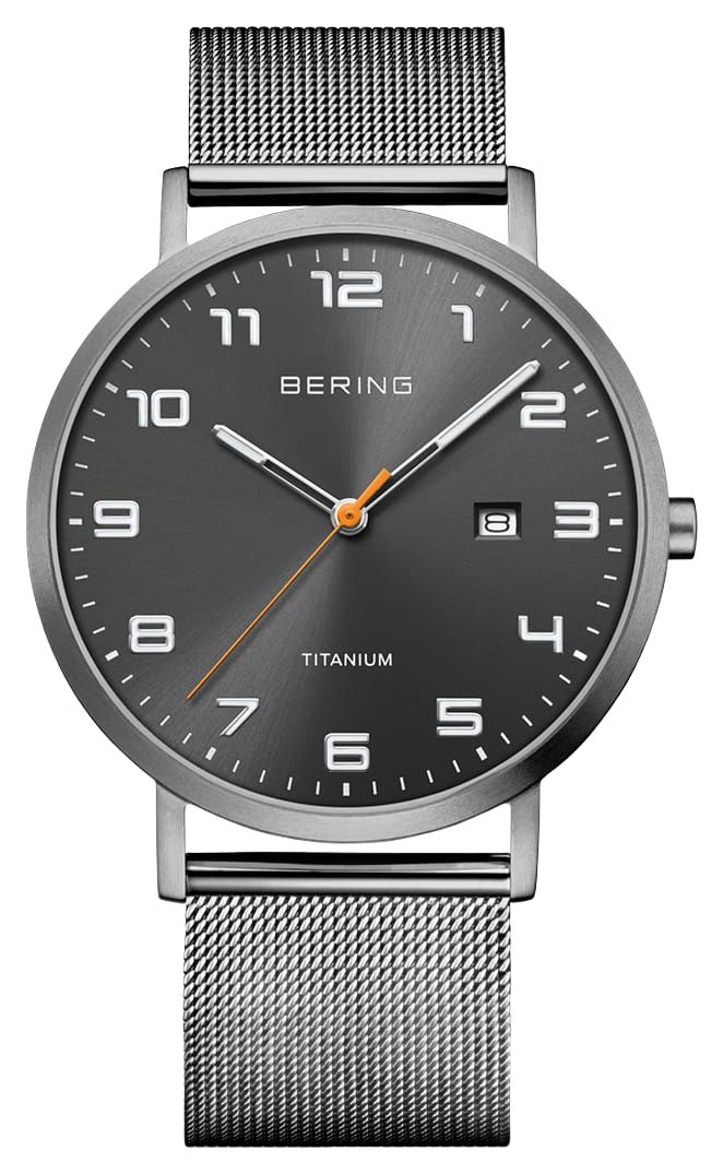 Bering 18640-377 Titanium Quartz (40mm) Grey Sunray Dial / Watch