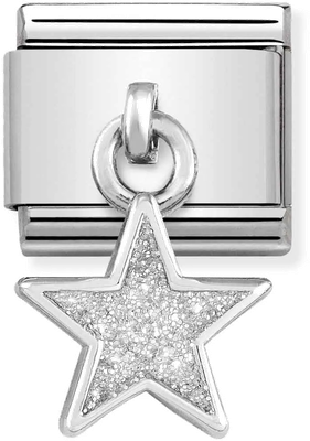 Nomination Classic White Glitter Star Sterling Silver & Steel Charm 331805/02