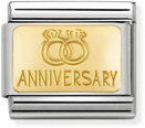 Nomination Classic Wedding Rings 18ct Gold & Steel Charm 030121/32