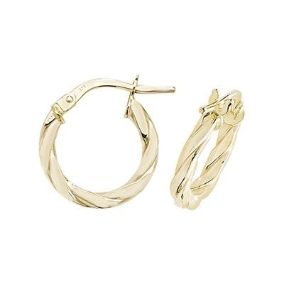 Treasure House ER1041-10 9k Yellow Gold Hoop Earrings 10 mm Jewellery