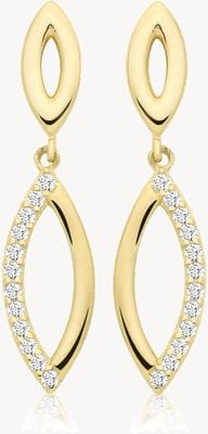 Treasure House 9ct Yellow Gold And CZ Drop Earrings ES210S