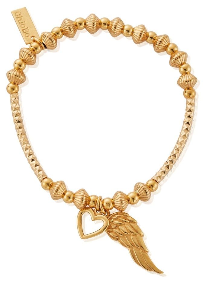 ChloBo GBHNCD006711 Pattern Noodle Disc Heart And Angel Wing Jewellery