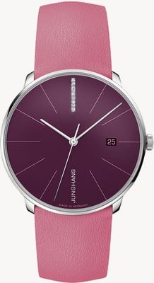 Junghans Meister fein Automatic | Diamond Set | Blackberry Dial | Pink Leather Strap 27/4358.00