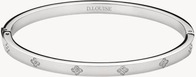 D.LOUISE Clover Silver Bangle Slim SS ~(S/M) YBB-026-01