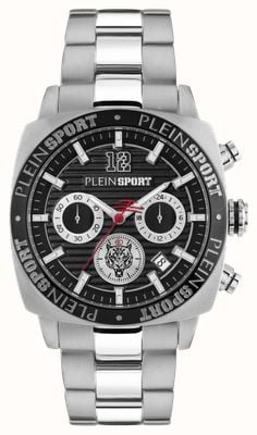 Plein Sport WILDCAT Chronograph (40mm) Black Dial / Stainless Steel Bracelet PSGBA1123