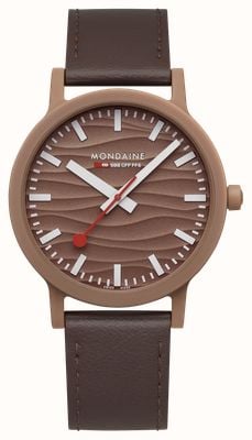 Mondaine Essence Mocha Limited Edition (300 pieces) (41mm) Mocha Mouse Wave Texture Dial Brown Grape-Leather MS1.41170.LTV