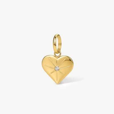 D.LOUISE Gold Tone Mini Celeste Heart Charm CH-60