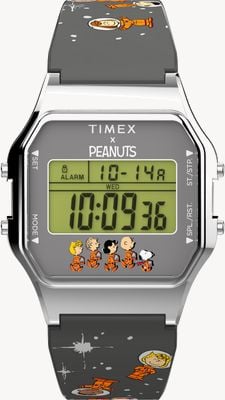 Timex x Peanuts Space T80 (34mm) Digital Dial / Black Resin Strap TW2W90100