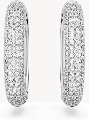Swarovski Dextera Hoop Earrings | Rhodium Plated | White Crystals 5651392
